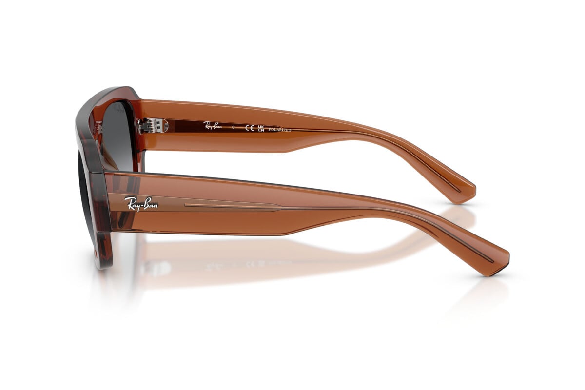 OCCHIALE DA SOLE UNISEX RAY-BAN RB RB 2218 - 6678T3 MARRONE TRASPARENTE - TAGLIA 55