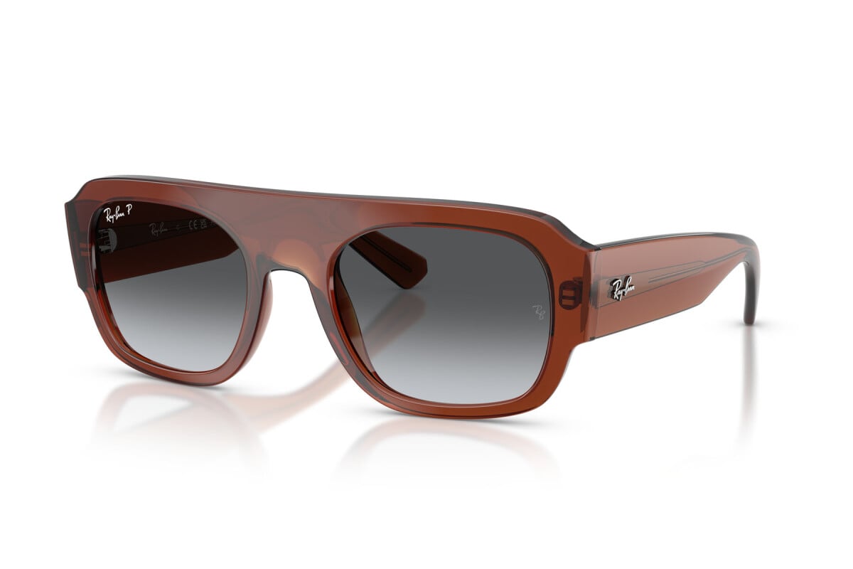 OCCHIALE DA SOLE UNISEX RAY-BAN RB RB 2218 - 6678T3 MARRONE TRASPARENTE - TAGLIA 55