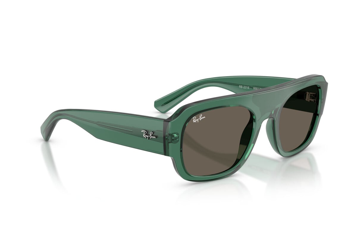 OCCHIALE DA SOLE UNISEX RAY-BAN RB RB 2218 - 6681/3 VERDE TRASPARENTE - TAGLIA 55