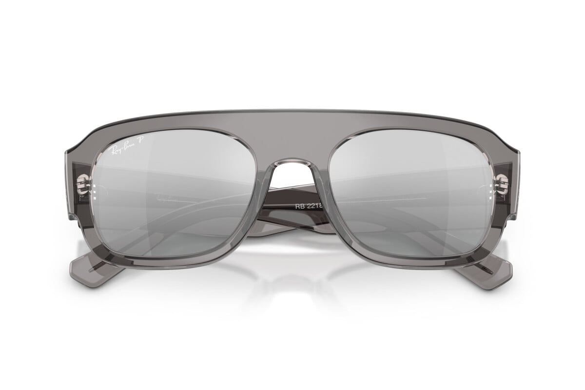OCCHIALE DA SOLE UNISEX RAY-BAN RB RB 2218 - 668482 GRIGIO TRASPARENTE - TAGLIA 55