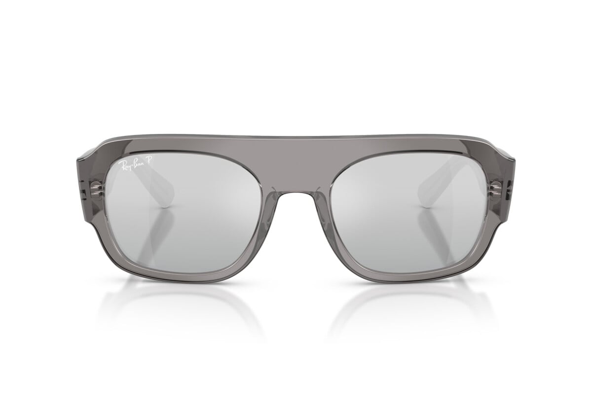 OCCHIALE DA SOLE UNISEX RAY-BAN RB RB 2218 - 668482 GRIGIO TRASPARENTE - TAGLIA 55