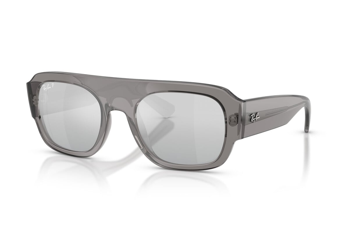 OCCHIALE DA SOLE UNISEX RAY-BAN RB RB 2218 - 668482 GRIGIO TRASPARENTE - TAGLIA 55
