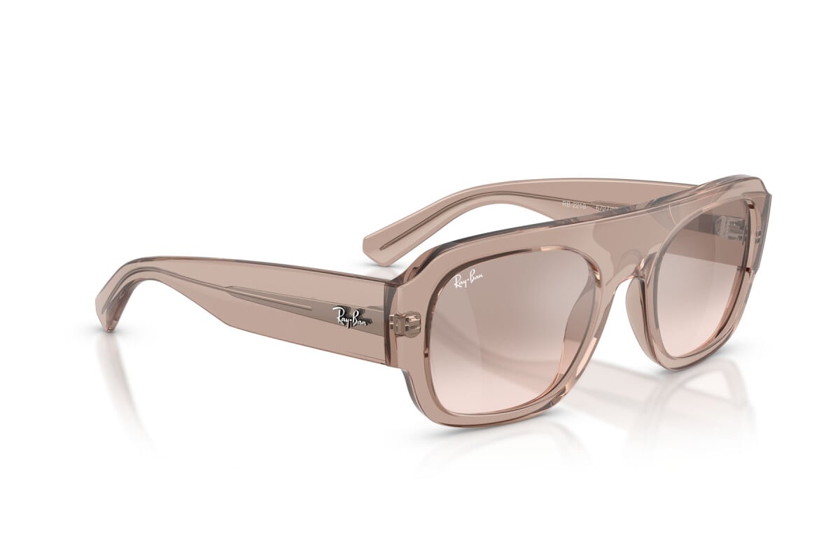 OCCHIALE DA SOLE UNISEX RAY-BAN RB RB 2218 - 67278Z MARRONE CHIARO TRASPARENTE - TAGLIA 55