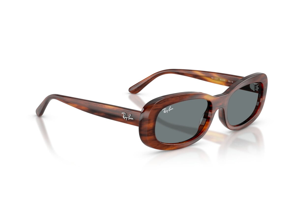 OCCHIALE DA SOLE UNISEX RAY-BAN RB RB 2221 - 954/62 AVANA A STRISCE - TAGLIA 56