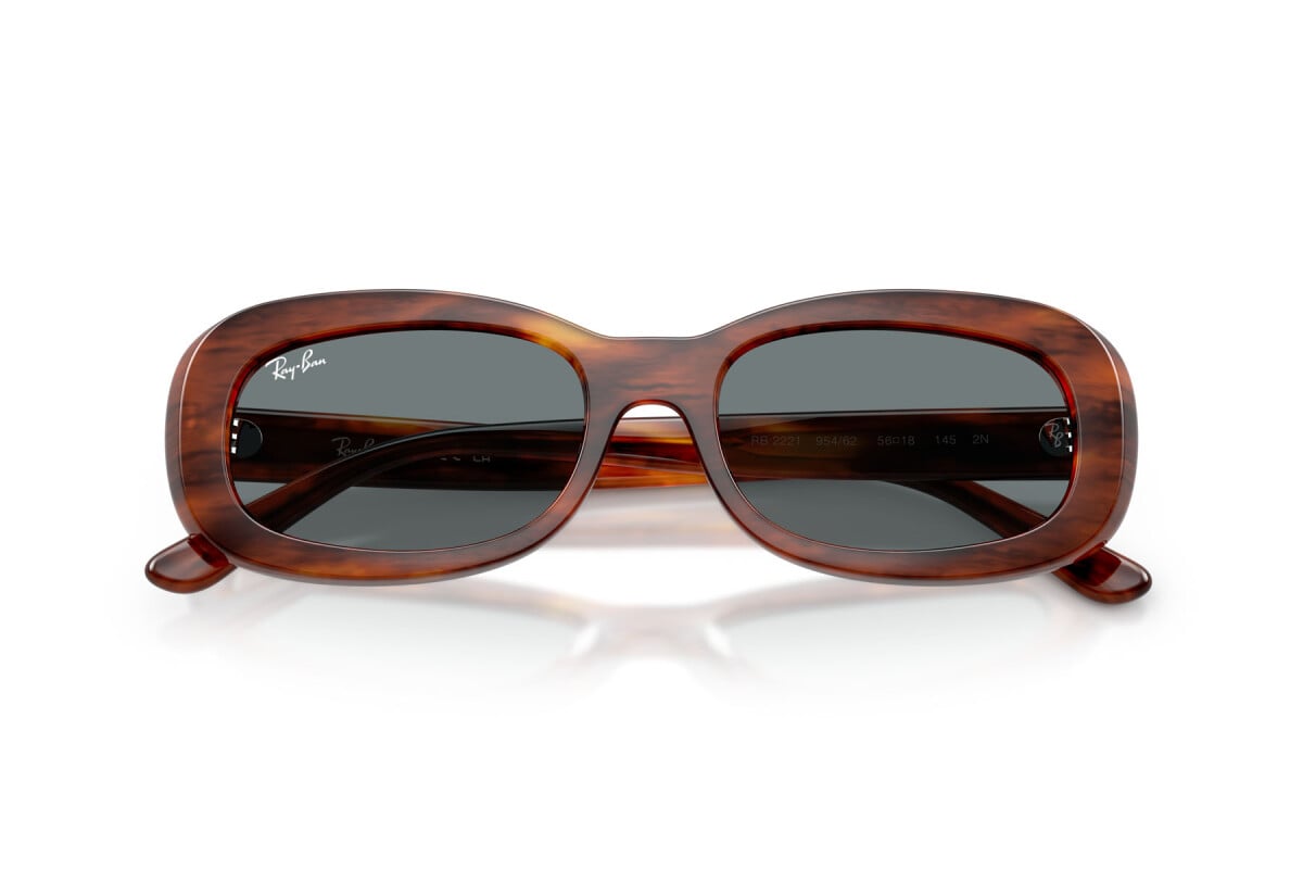 OCCHIALE DA SOLE UNISEX RAY-BAN RB RB 2221 - 954/62 AVANA A STRISCE - TAGLIA 53