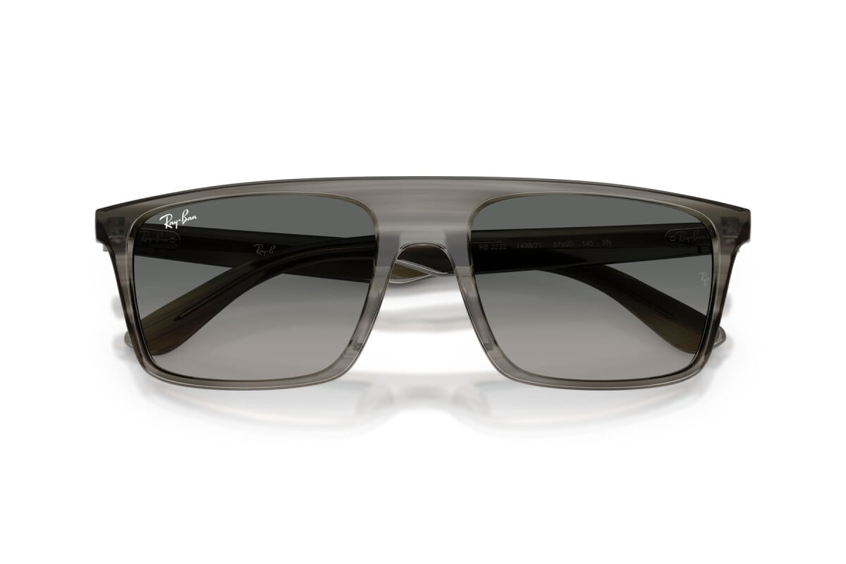 OCCHIALE DA SOLE UNISEX RAY-BAN RB 2222 - 143871 GRIGIO STRIATO - TAGLIA 55