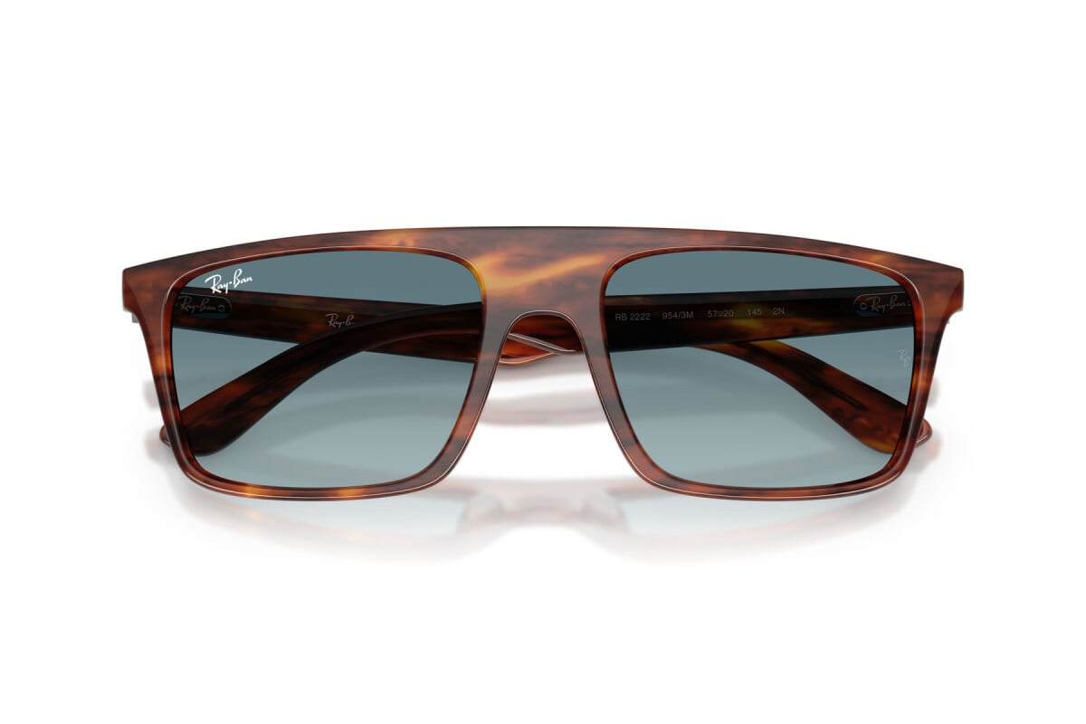 OCCHIALE DA SOLE UNISEX RAY-BAN RB 2222 - 954/3M AVANA A STRISCE - TAGLIA 57