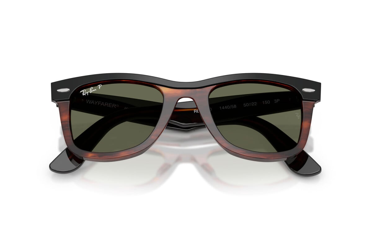 OCCHIALE DA SOLE UNISEX RAY-BAN RB 2240 - WAYFARER 144058 NERO SU AVANA - TAGLIA 50