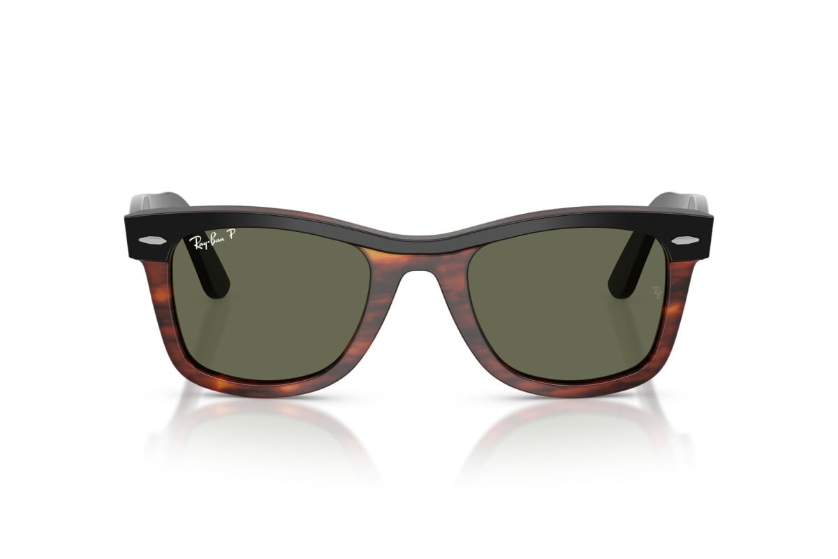 OCCHIALE DA SOLE UNISEX RAY-BAN RB 2240 - WAYFARER 144058 NERO SU AVANA - TAGLIA 50