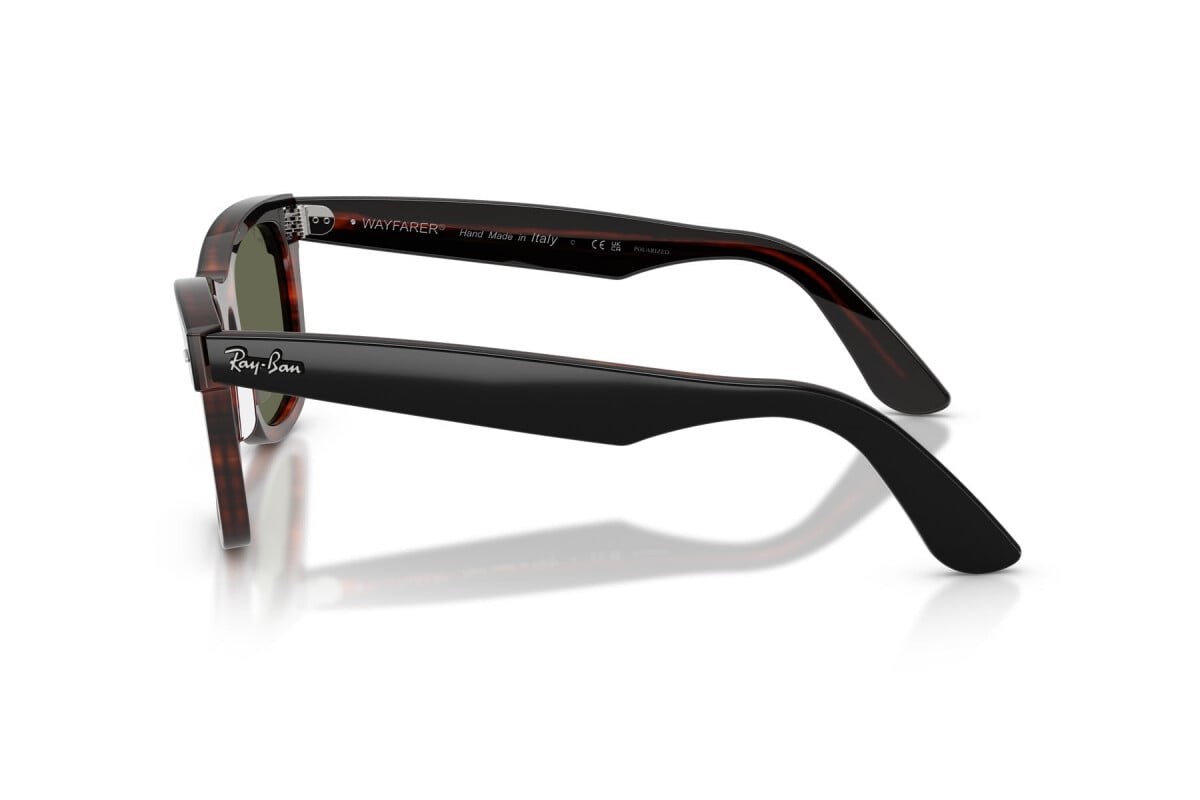 OCCHIALE DA SOLE UNISEX RAY-BAN RB 2240 - WAYFARER 144058 NERO SU AVANA - TAGLIA 50