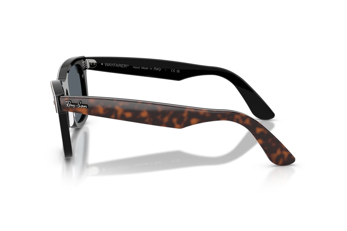 OCCHIALE DA SOLE UNISEX RAY-BAN RB 2240 - WAYFARER 1441R5 AVANA SU NERO - TAGLIA 50