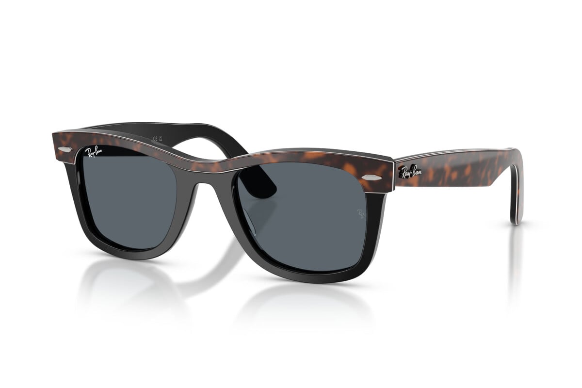 OCCHIALE DA SOLE UNISEX RAY-BAN RB 2240 - WAYFARER 1441R5 AVANA SU NERO - TAGLIA 50