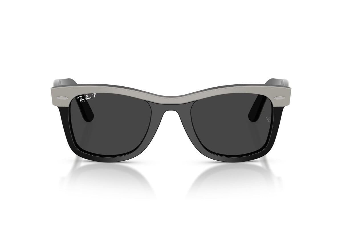 OCCHIALE DA SOLE UNISEX RAY-BAN RB 2240 - WAYFARER 144248 GRIGIO SU NERO - TAGLIA 50