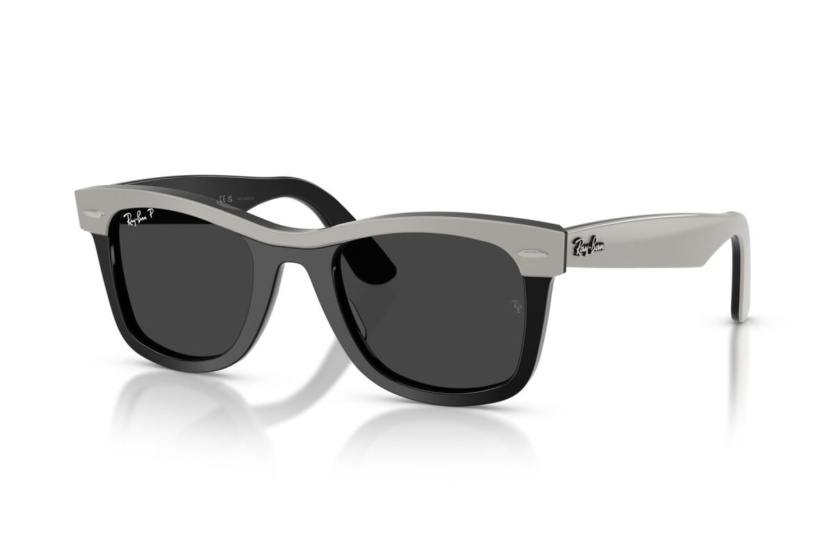 OCCHIALE DA SOLE UNISEX RAY-BAN RB 2240 - WAYFARER 144248 GRIGIO SU NERO - TAGLIA 50