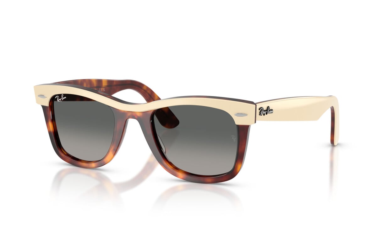 OCCHIALE DA SOLE UNISEX RAY-BAN RB 2240 - WAYFARER 144371 BEIGE SU AVANA - TAGLIA 50