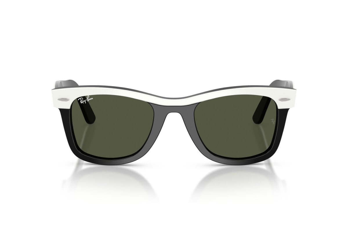 OCCHIALE DA SOLE UNISEX RAY-BAN RB 2240 - WAYFARER 144431 BIANCO SU NERO - TAGLIA 50