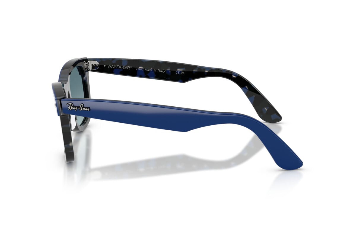 OCCHIALE DA SOLE UNISEX RAY-BAN RB 2240 - WAYFARER 14453M BLU SULL'AVANA - TAGLIA 50