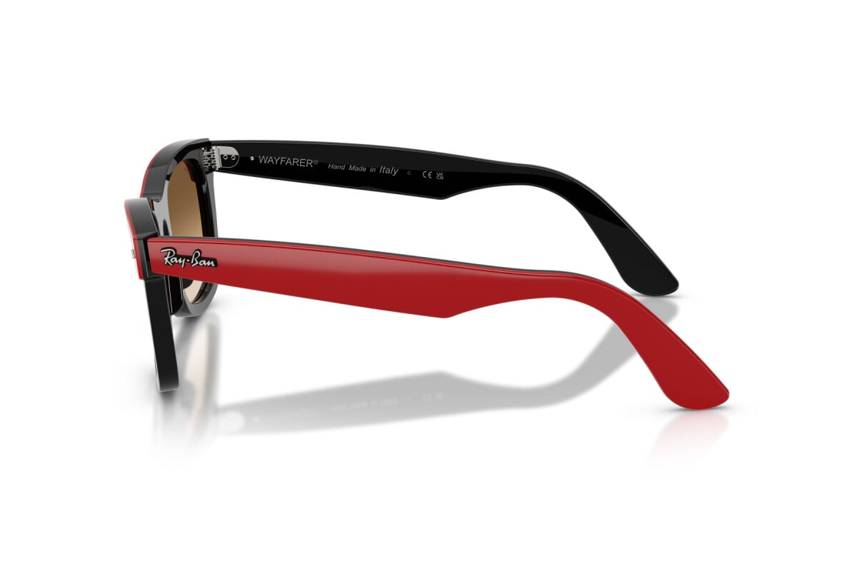 OCCHIALE DA SOLE UNISEX RAY-BAN RB 2240 - WAYFARER 955/51 ROSSO SU NERO - TAGLIA 50