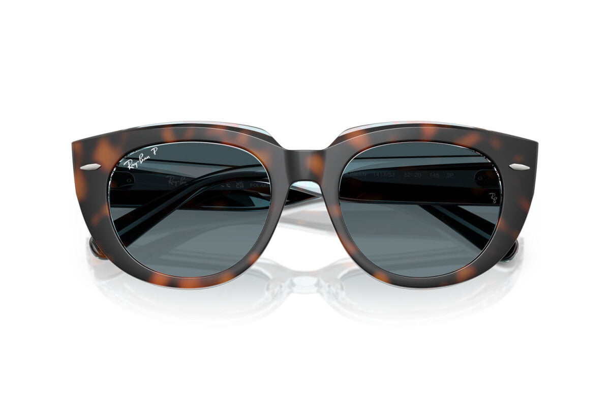 OCCHIALE DA SOLE DONNA RAY-BAN RB 2286 DOREEN 1413S3 AVANA SCURA SU TRASPARENTE MULTICOLORE - TAGLIA 52