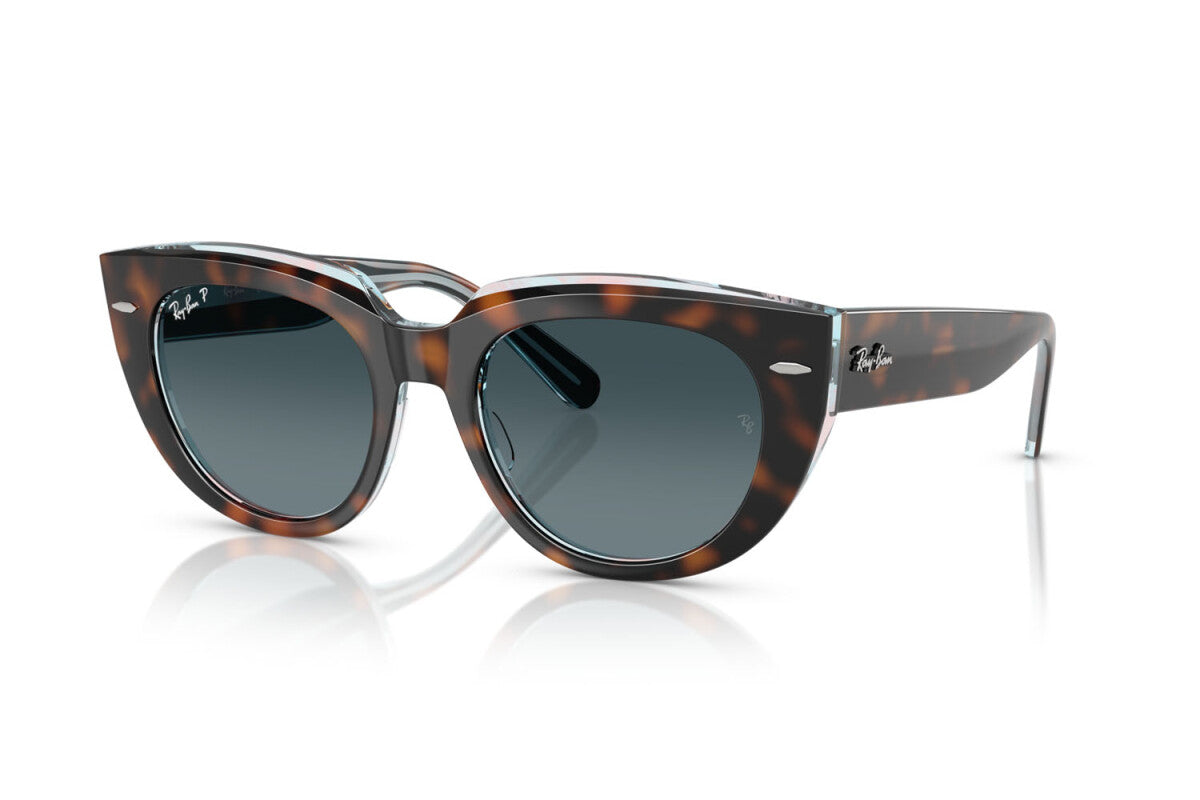OCCHIALE DA SOLE DONNA RAY-BAN RB 2286 DOREEN 1413S3 AVANA SCURA SU TRASPARENTE MULTICOLORE - TAGLIA 52