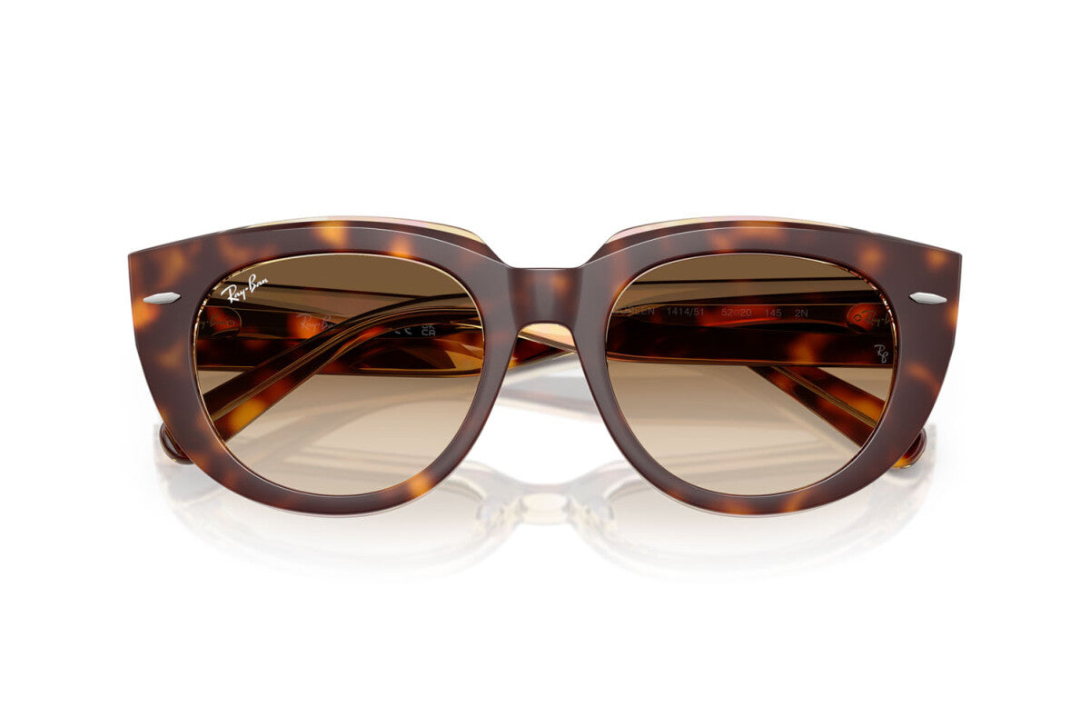 OCCHIALE DA SOLE DONNA RAY-BAN RB 2286 DOREEN 141451 AVANA CHIARO SU MULTICOLORE TRASPARENTE - TAGLIA 52