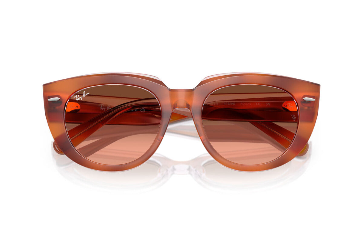 OCCHIALE DA SOLE DONNA RAY-BAN RB 2286 DOREEN 1415A5 AVANA ROSSA SU TRASPARENTE MULTICOLORE - TAGLIA 52