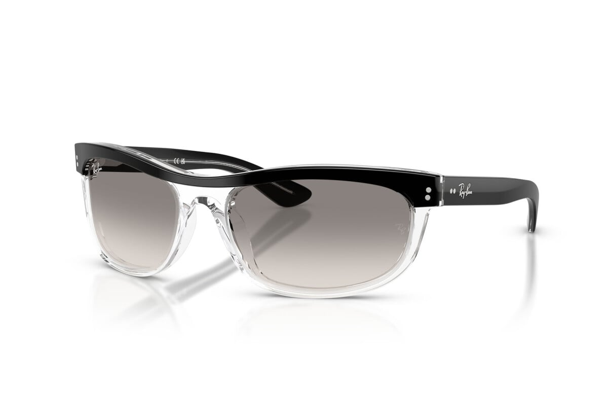 OCCHIALE DA SOLE UNISEX RAY-BAN RB 2489 - BALORAMA 129432 NERO SU TRASPARENTE - TAGLIA 62