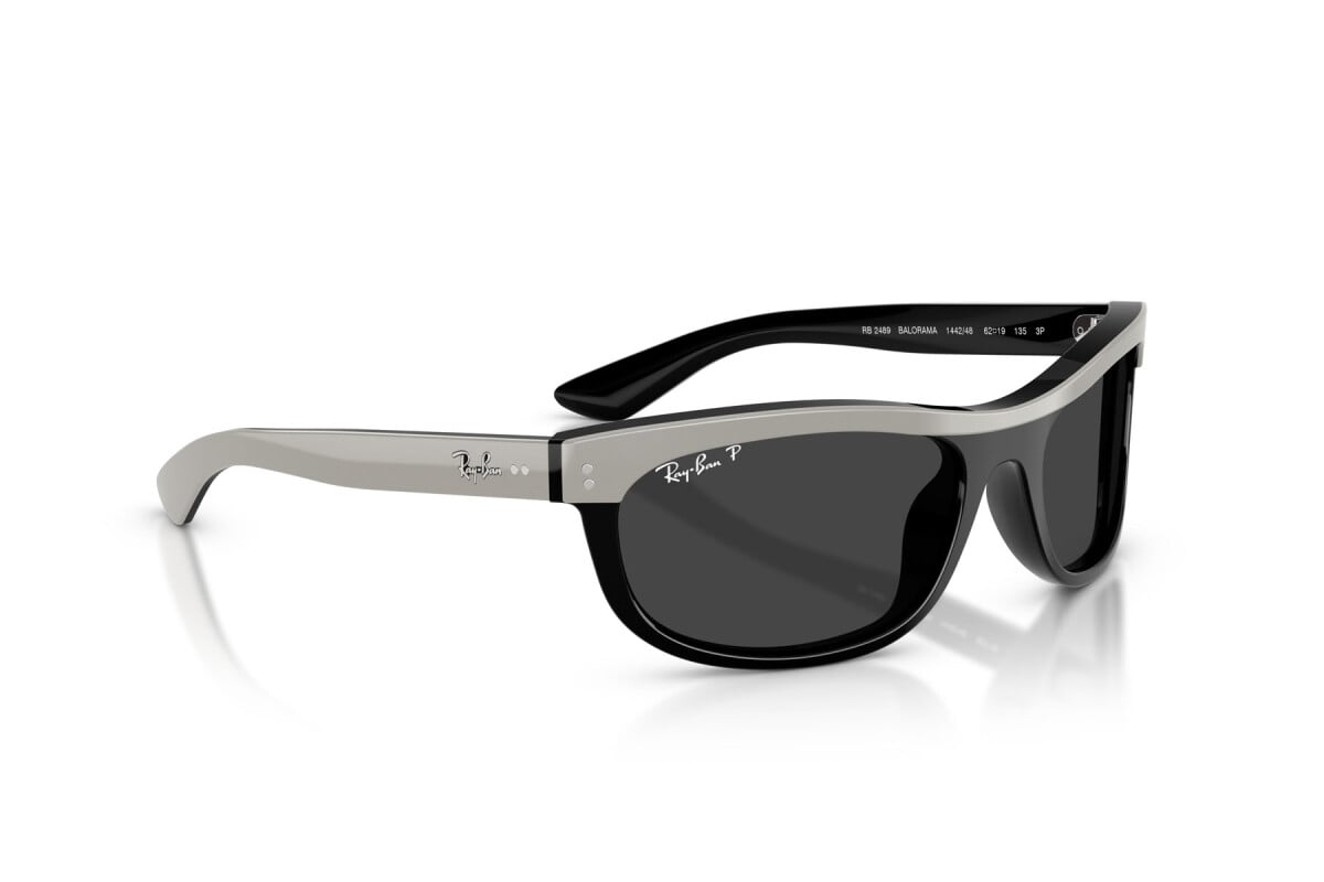 OCCHIALE DA SOLE UNISEX RAY-BAN RB 2489 - BALORAMA 144248 GRIGIO SU NERO - TAGLIA 62