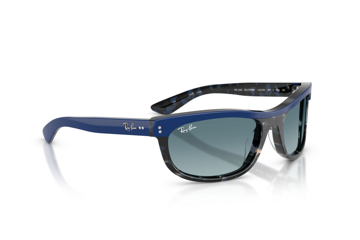 OCCHIALE DA SOLE UNISEX RAY-BAN RB 2489 - BALORAMA 14453M BLU SULL'AVANA - TAGLIA 62