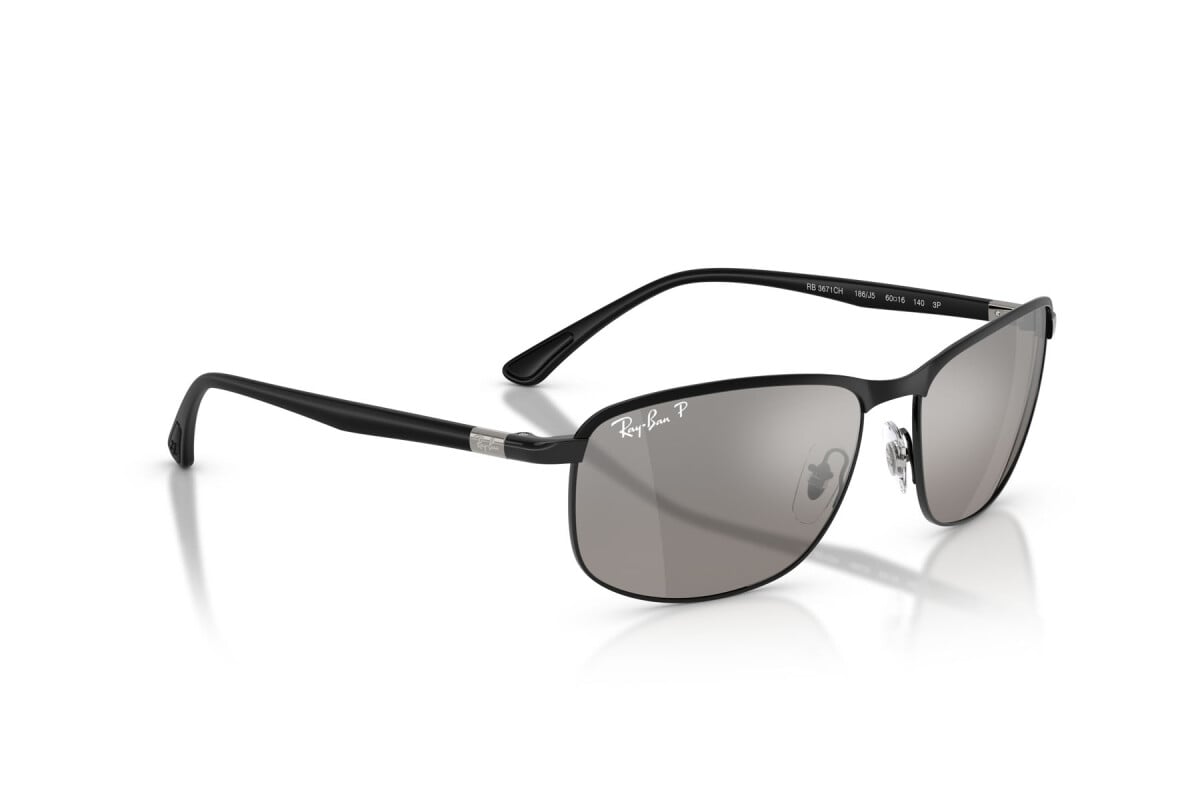 OCCHIALE DA SOLE UNISEX RAY-BAN RB 3671CH - CHROMANCE 186/5J NERO SU NERO - TAGLIA 60