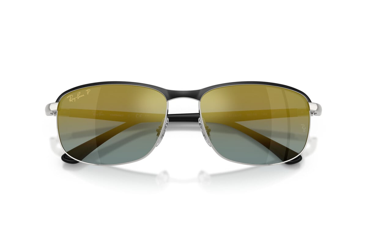 OCCHIALE DA SOLE UNISEX RAY-BAN RB 3671CH - CHROMANCE 9144J0 NERO SU ARGENTO - TAGLIA 60