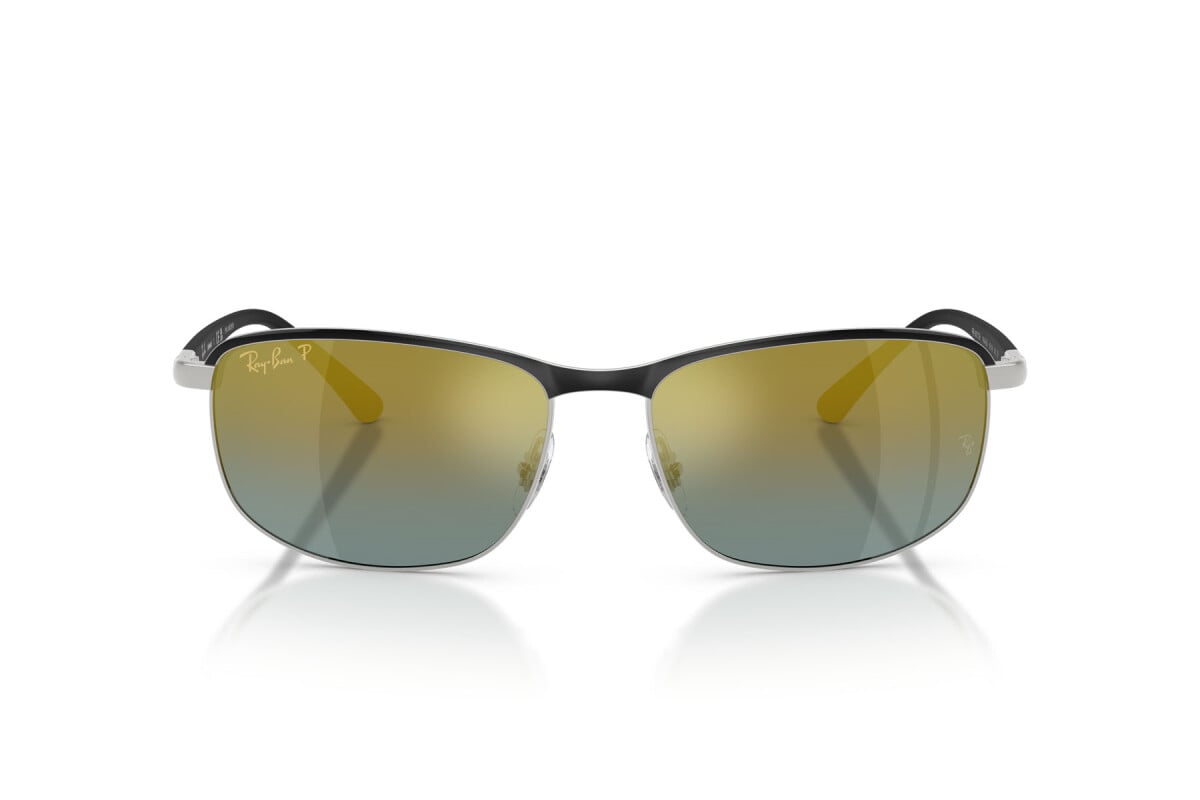 OCCHIALE DA SOLE UNISEX RAY-BAN RB 3671CH - CHROMANCE 9144J0 NERO SU ARGENTO - TAGLIA 60