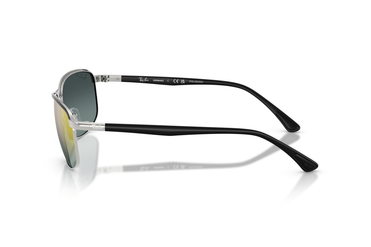 OCCHIALE DA SOLE UNISEX RAY-BAN RB 3671CH - CHROMANCE 9144J0 NERO SU ARGENTO - TAGLIA 60
