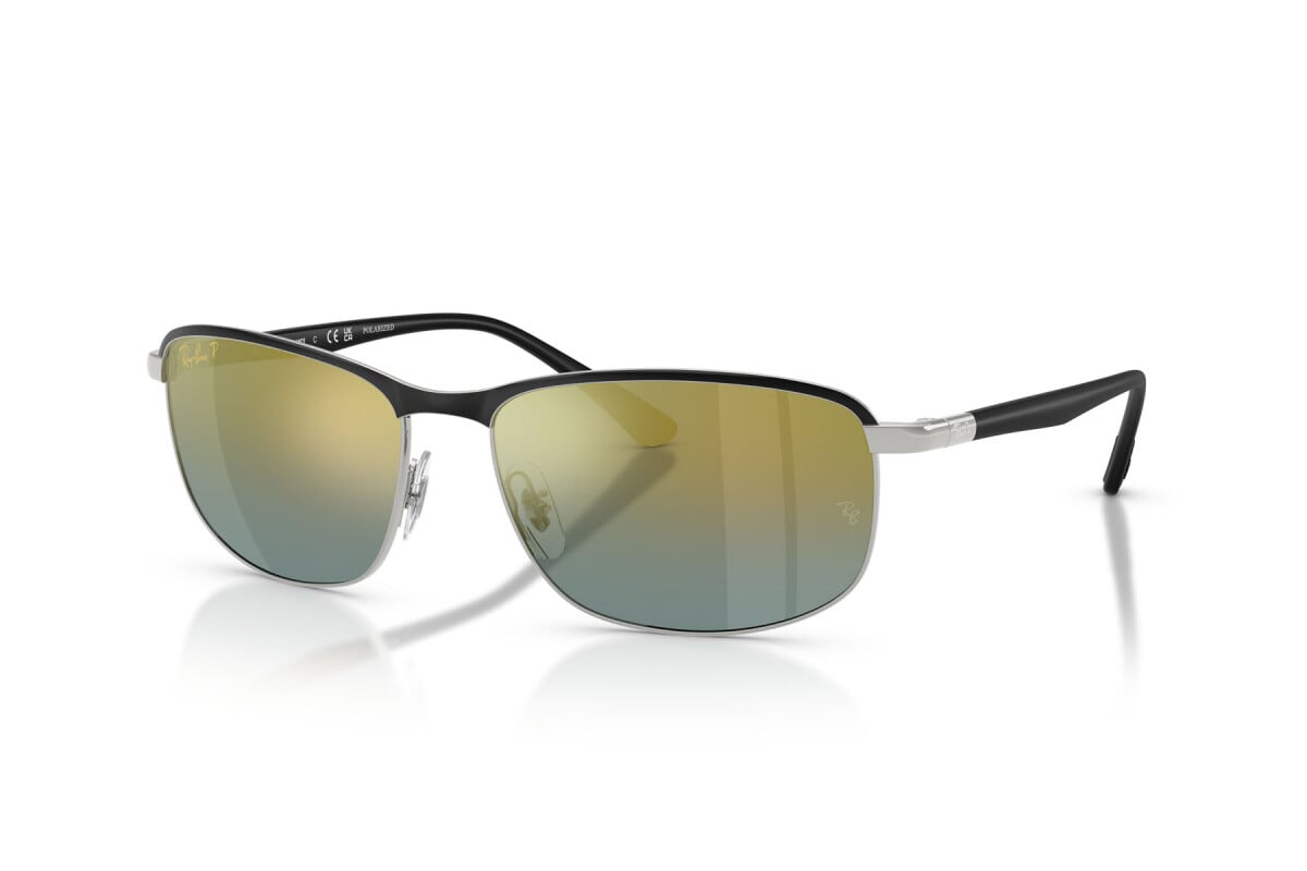 OCCHIALE DA SOLE UNISEX RAY-BAN RB 3671CH - CHROMANCE 9144J0 NERO SU ARGENTO - TAGLIA 60