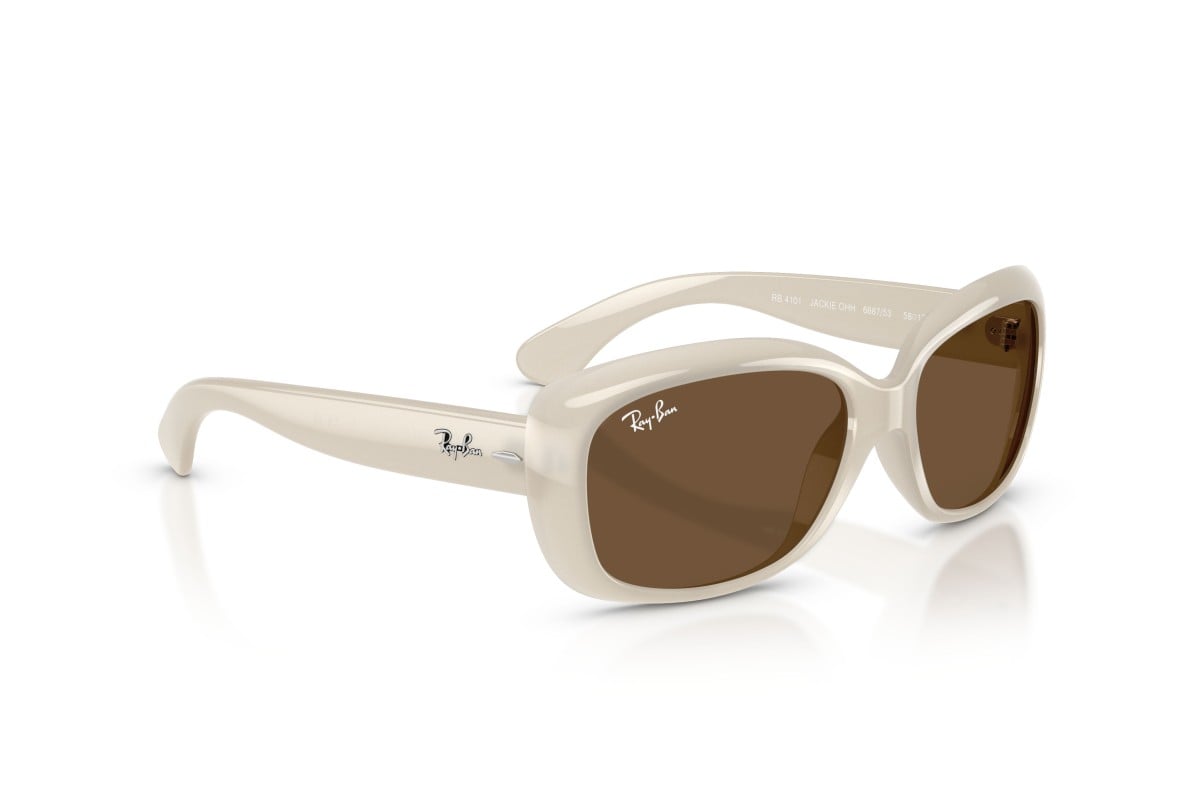 OCCHIALE DA SOLE DONNA | RAY-BAN RB 4101 - JACKIE OHH 688753 AVORIO OPALE - CALIBRO 58