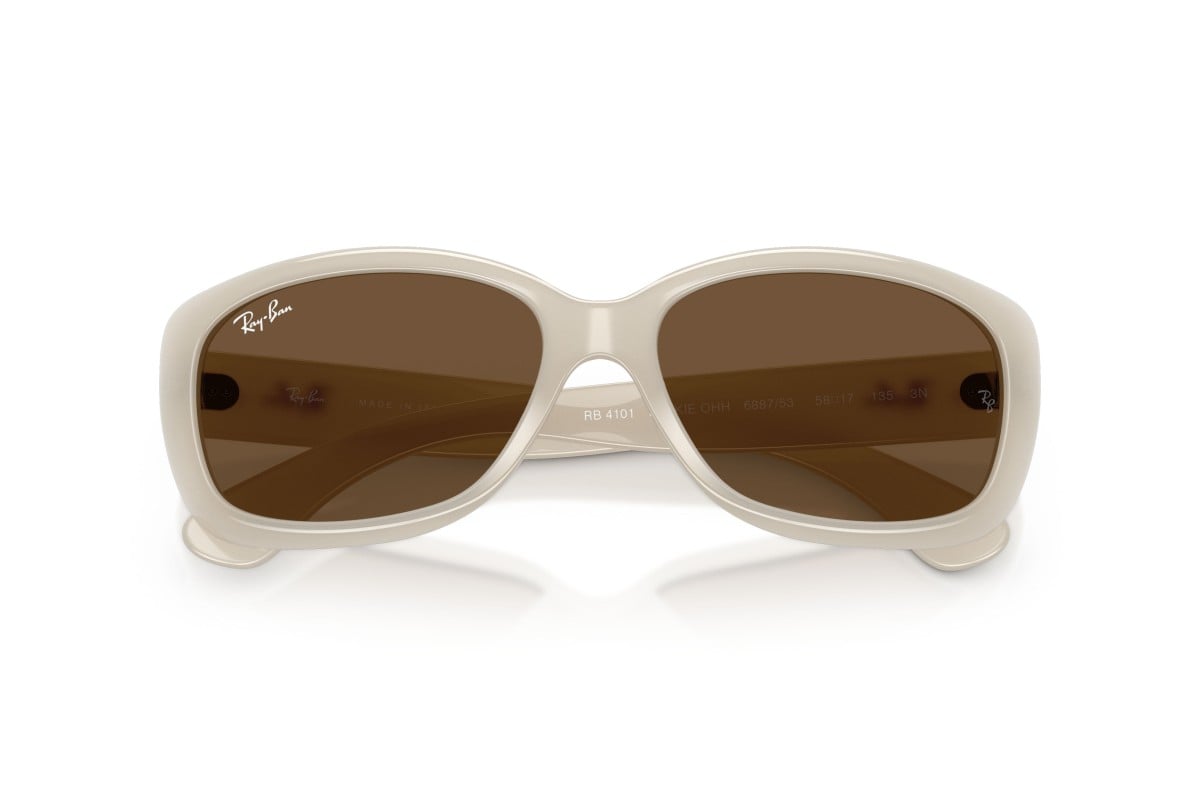 OCCHIALE DA SOLE DONNA | RAY-BAN RB 4101 - JACKIE OHH 688753 AVORIO OPALE - CALIBRO 58