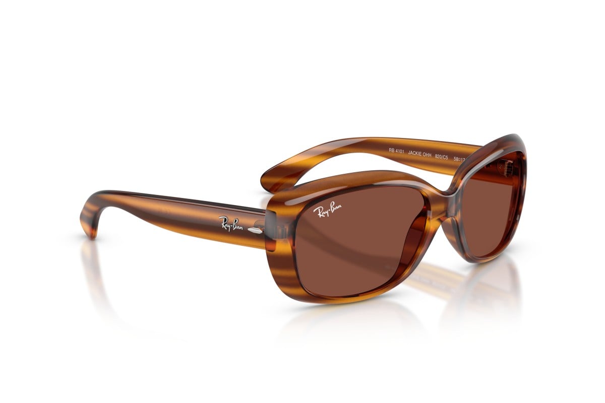 WOMEN'S SUNGLASSES RAY-BAN RB 4101 JACKIE OHH 6591M3 TRANSPARENT PURPLE 