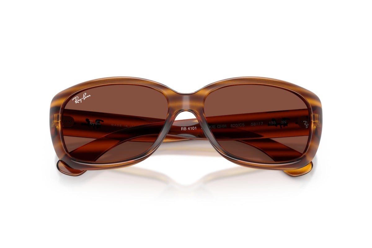 WOMEN'S SUNGLASSES RAY-BAN RB 4101 JACKIE OHH 6591M3 TRANSPARENT PURPLE 
