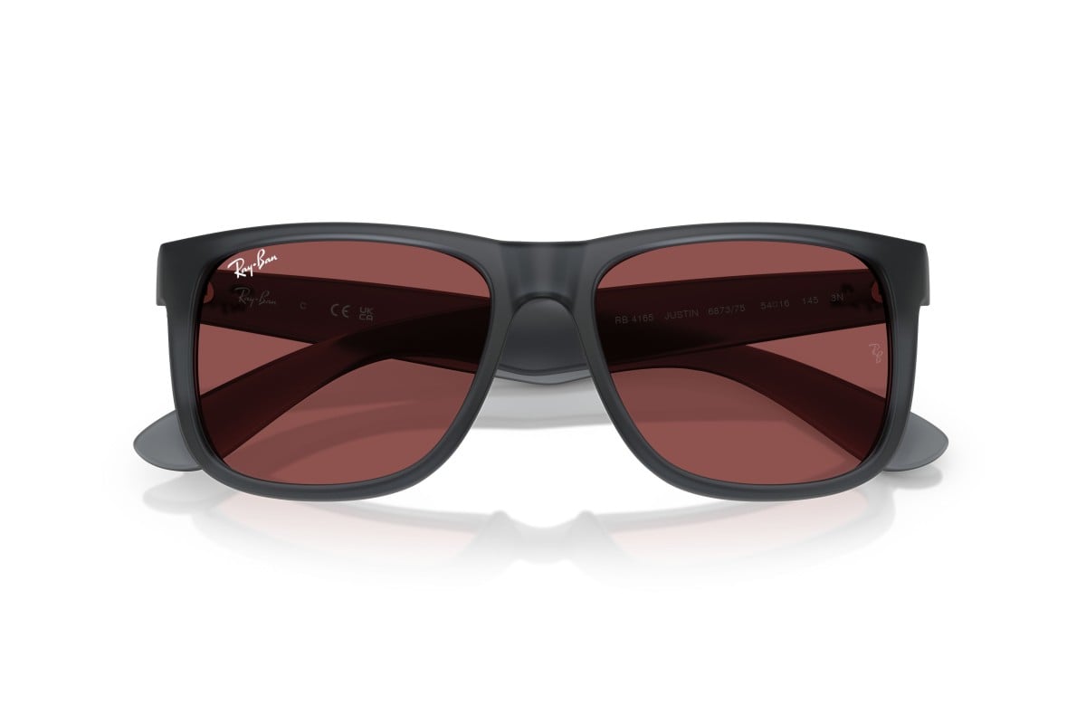 MEN'S SUNGLASSES RAY-BAN RB 4165 JUSTIN 6596T3 TRANSPARENT BLUE SIZE 55 