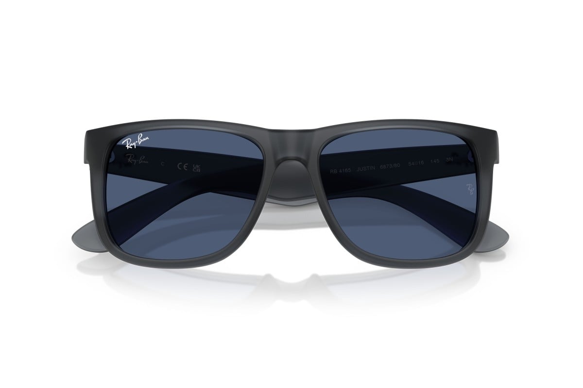 MEN'S SUNGLASSES RAY-BAN RB 4165 JUSTIN 6596T3 TRANSPARENT BLUE SIZE 55 