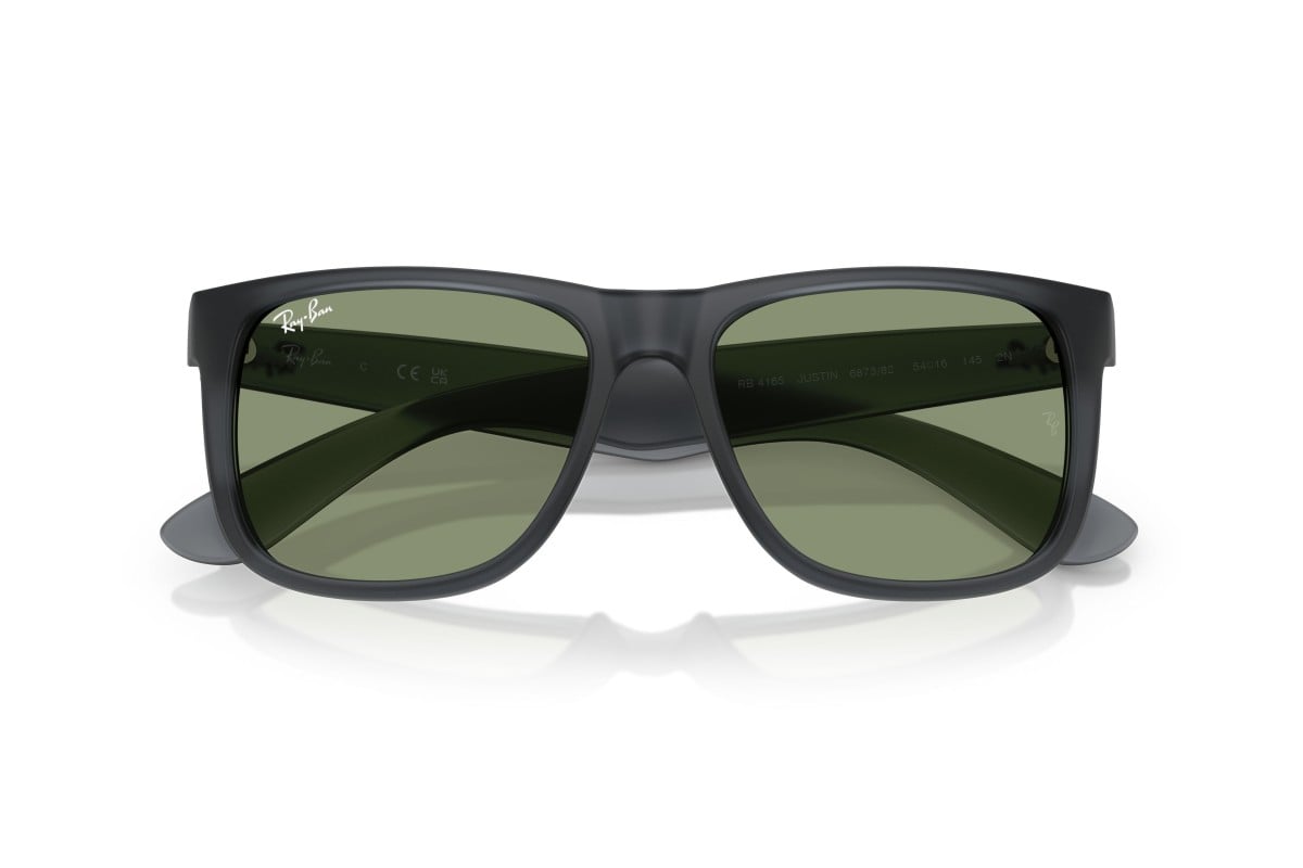 MEN'S SUNGLASSES RAY-BAN RB 4165 JUSTIN 6596T3 TRANSPARENT BLUE SIZE 55 