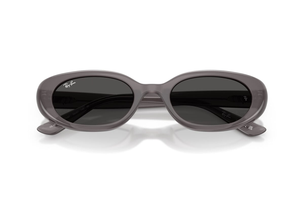 OCCHIALE DA SOLE UNISEX RAY-BAN RB 4441D - 677787 GRIGIO SCURO TRASPARENTE - TAGLIA 53