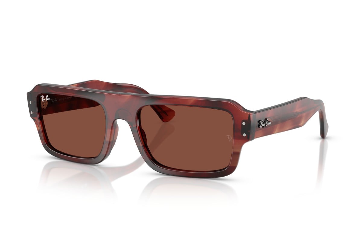 OCCHIALE DA SOLE UNISEX | RAY-BAN RB 4454 - FLACKO 1452C5 ROSSO AVANA - CALIBRO 56