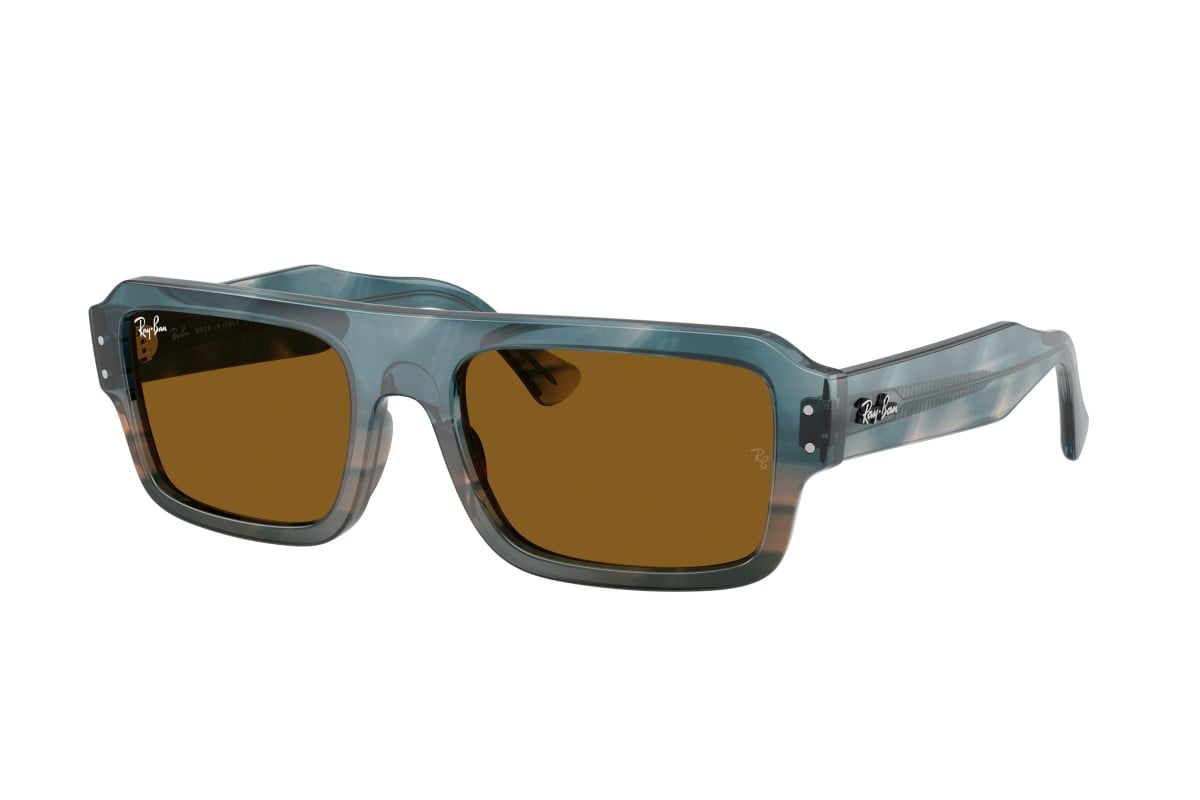 OCCHIALE DA SOLE UNISEX | RAY-BAN RB 4454 - FLACKO 145333 BLU AVANA - CALIBRO 56