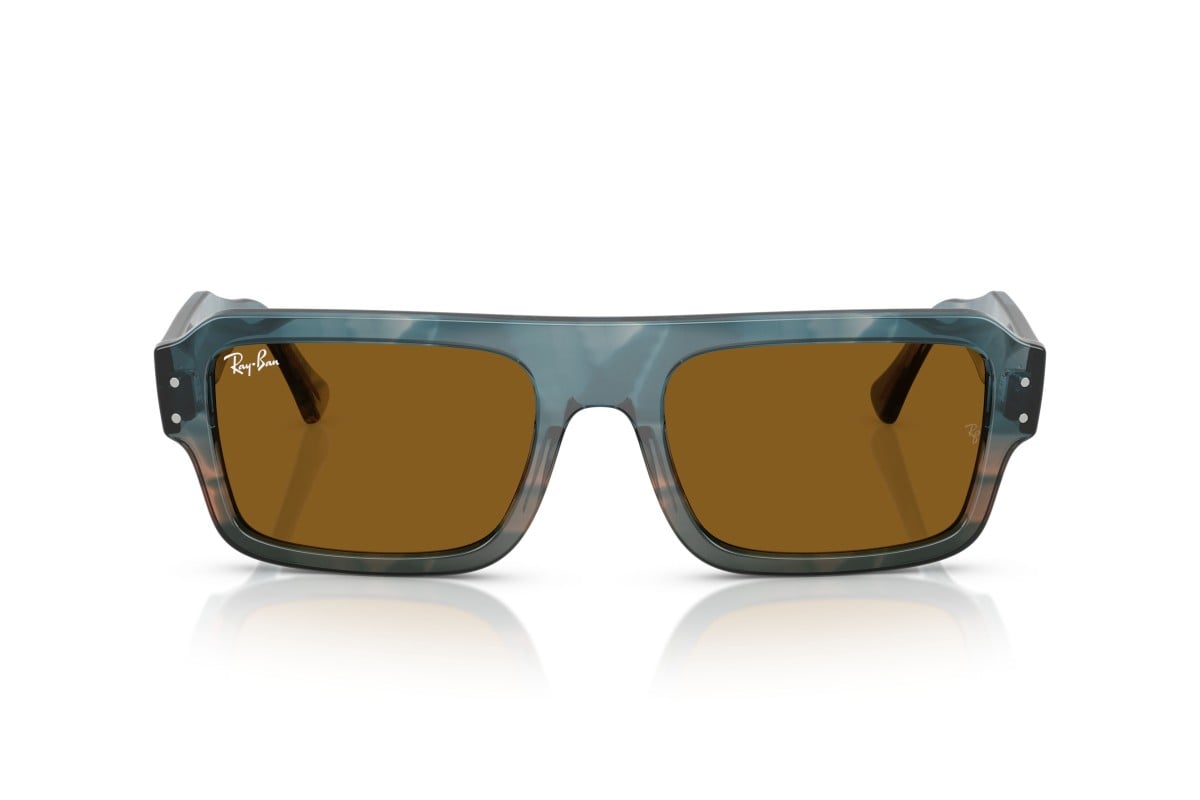 OCCHIALE DA SOLE UNISEX | RAY-BAN RB 4454 - FLACKO 145333 BLU AVANA - CALIBRO 56