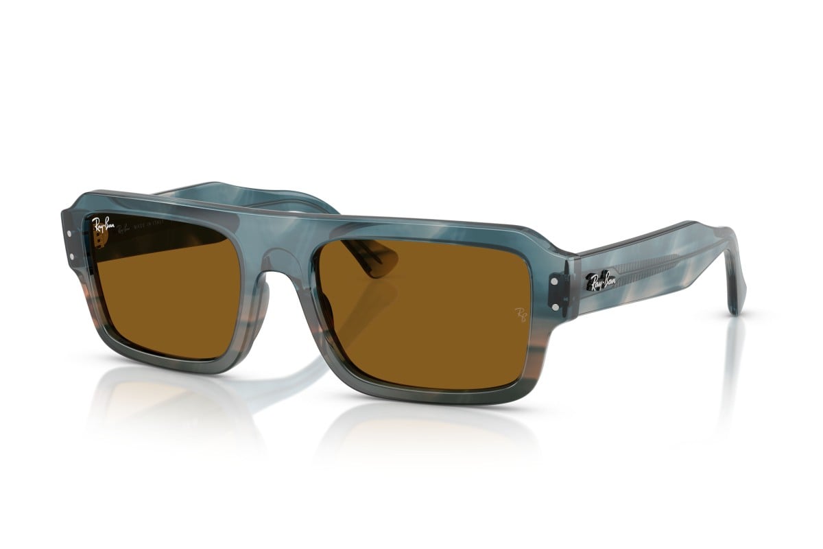 OCCHIALE DA SOLE UNISEX | RAY-BAN RB 4454 - FLACKO 145333 BLU AVANA - CALIBRO 56