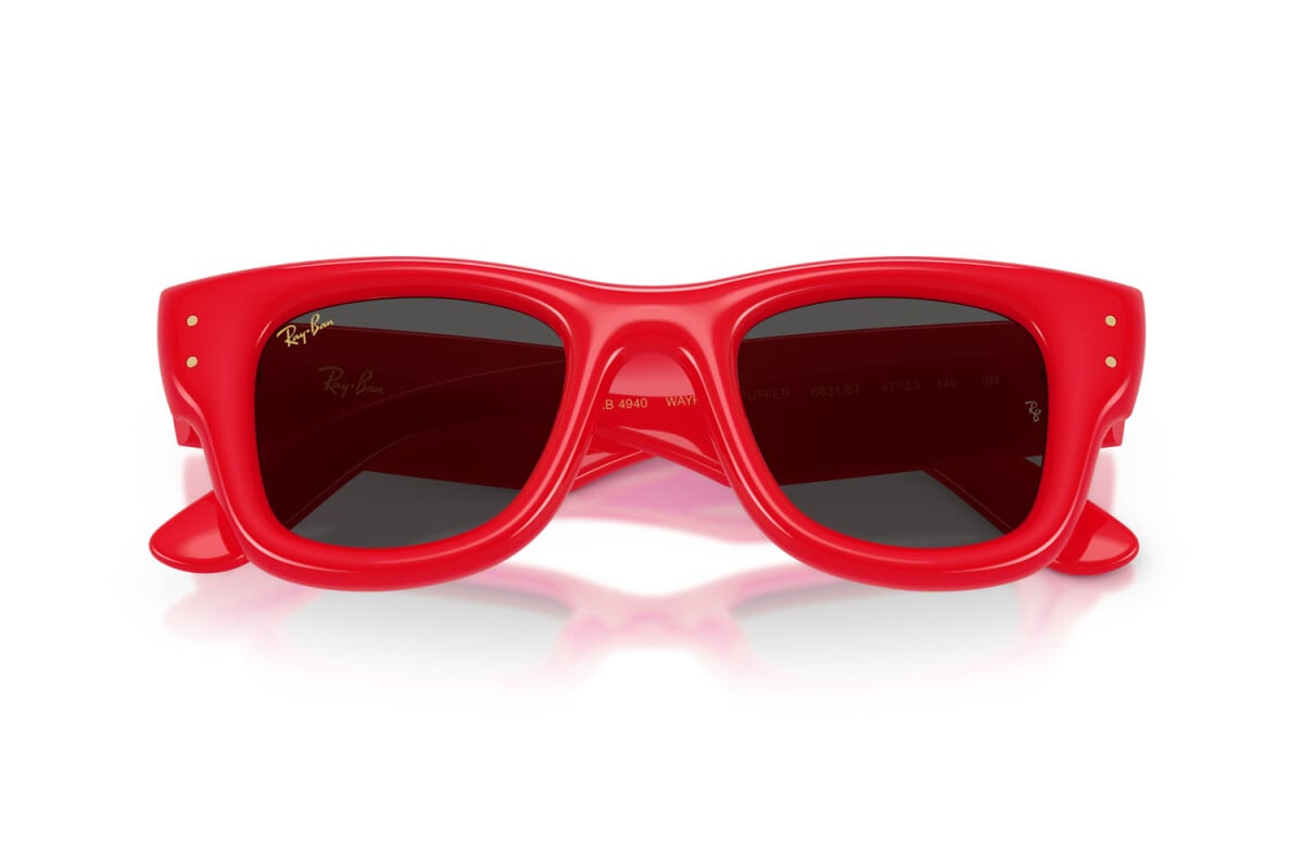 OCCHIALE DA SOLE UNISEX RAY-BAN RB 4940 - WAYFARER PUFFER 683187 ROSSO - TAGLIA 47