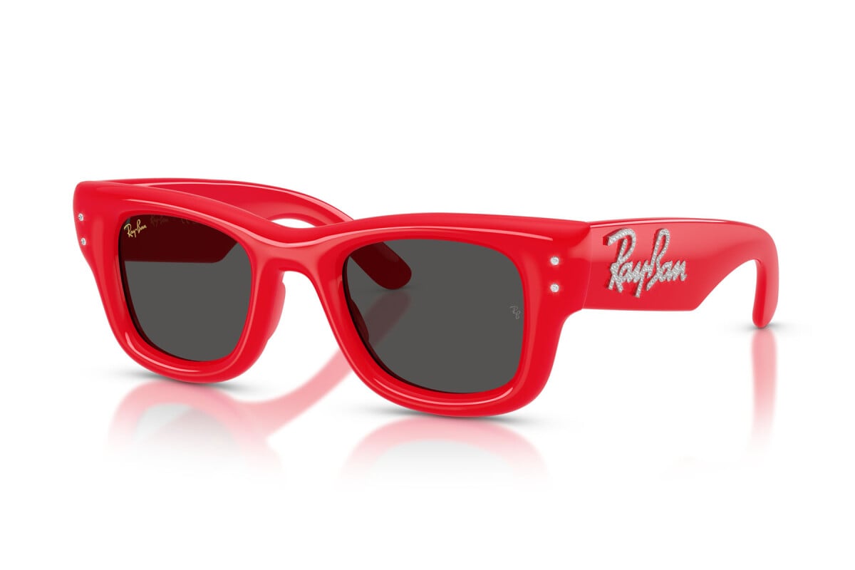 OCCHIALE DA SOLE UNISEX RAY-BAN RB 4940B - WAYFARER PUFFER 686187 ROSSO E STRASS - TAGLIA 47