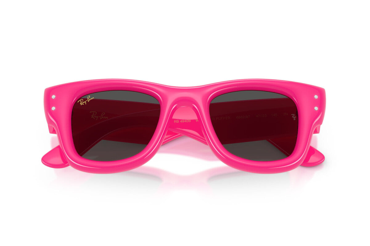 OCCHIALE DA SOLE UNISEX RAY-BAN RB 4940B - WAYFARER PUFFER 686287 ROSA E STRASS - TAGLIA 47