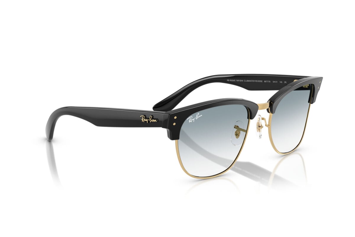 OCCHIALE DA SOLE UNISEX RAY-BAN RB R0504S - CLUBMASTER REVERSE 667779 NERO SU ORO - TAGLIA 54